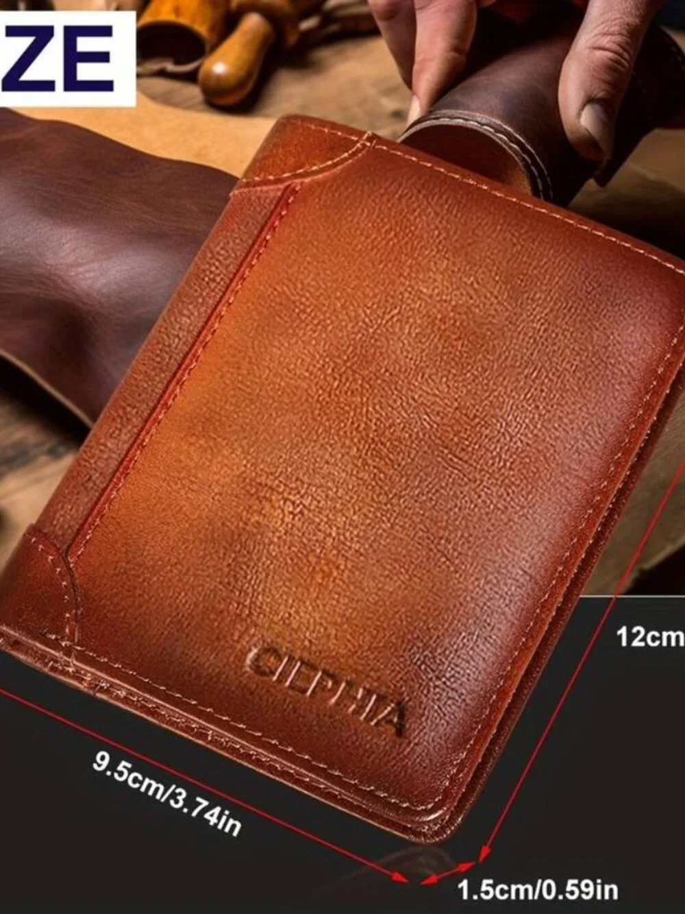 RFID Leather Wallet Trifold Money Clip Men Fathers Day Gift